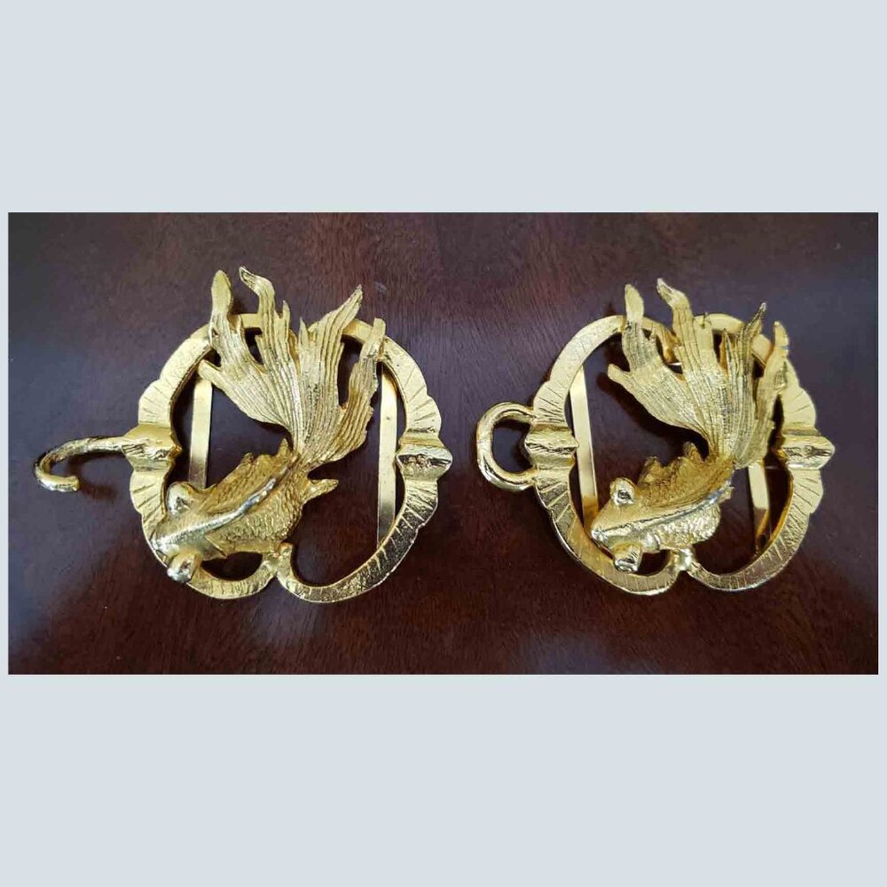 Vintage Mimi di N Koi Gold Fish Two Piece Interlocking Belt Buckle Women's